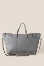 Francesca's Jill Vegan Leather Weekender In Gray - Gray