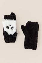 Francesca's Larisa Panda Flip Top Gloves - Black