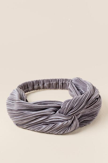 Francescas Albany Pleated Satin Headwrap - Gray