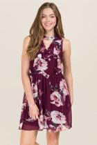 Blue Rain Claudine Floral Ruffle Gigi Dress - Purple