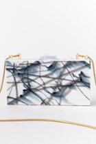 Francesca's Joss Acrylic Hardcase Clutch - White