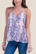 Francesca's Emma Snakeskin Tank Top - Ivory