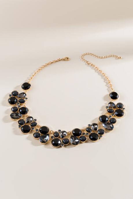 Francesca's Eva Crystal Statement Necklace - Black