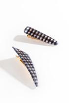 Francesca's Zoe Black & White Print Barrettes - Black