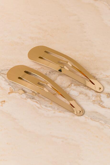 Francesca's Jailyn Xl Gold 2 Pack Snap Clips - Gold