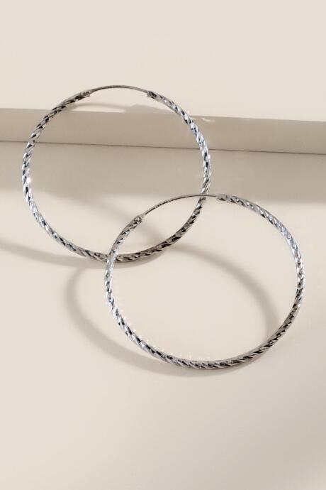 Francesca's Mariah Cut Hoop Earrings - Silver