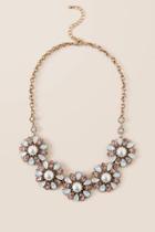 Francesca's Callie Floral Pearl Statement Necklace - Multi