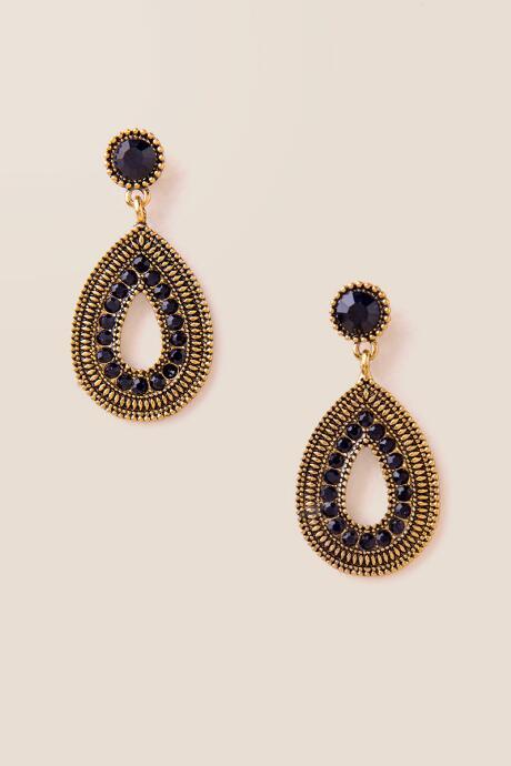 Francesca's Sage Pav Teardrop Earring - Navy