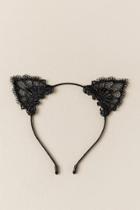 Francesca's Aphrodisia Lace Cat Ear Headband - Black