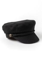 Francesca's Kristin Braid Trim Cabble Hat - Black