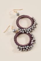 Francesca's Julie Embellished Hoop Earrings - Taupe