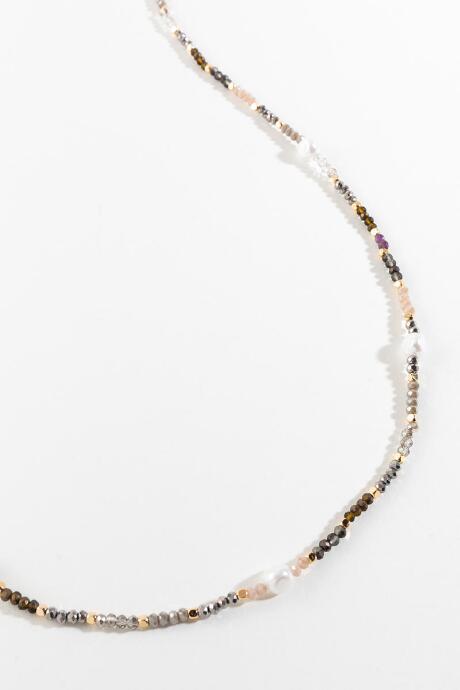 Francesca's Audra Beaded Necklace - Gray