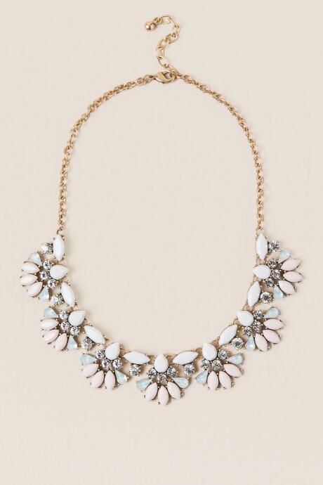 Francesca's Hailey Opaque Statement Necklace - Crisp Champagne