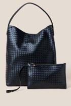 Francesca's Patrice Woven Hobo In Black - Black