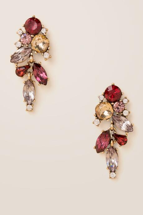Francesca Inchess Sasha Glass Drop Earring In Burgundy - Burgundy