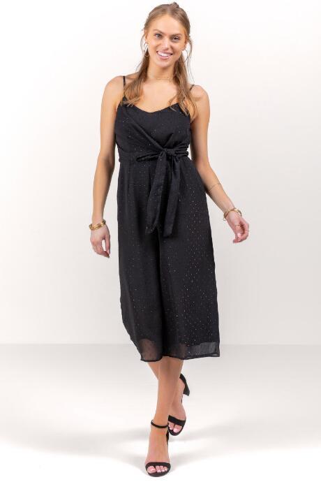 Everly Tiffany Front Tie Jumpsuit - Black