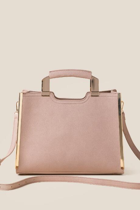 Francesca's Gigi Square Tote - Nude