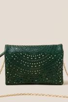 Francesca's Brielle Perforated Clutch Crossbody - Pine
