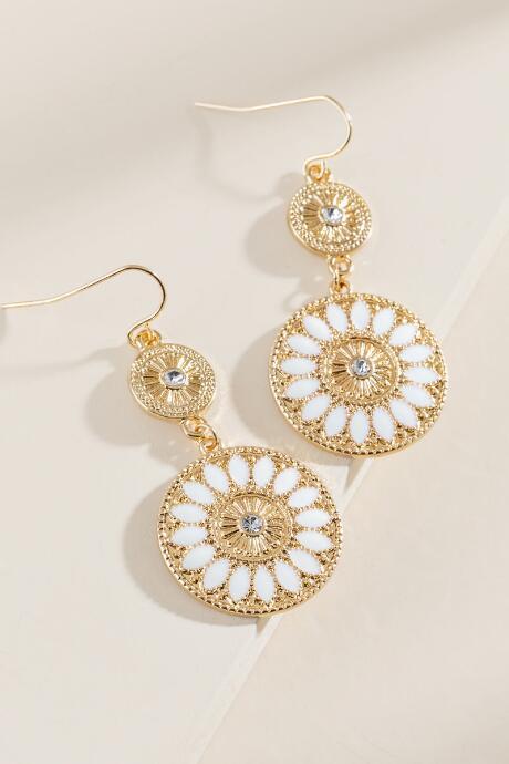 Francesca Inchess Leah Double Drop Earrings - White