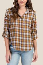 Francesca Inchess Margaret Embroidered Button Down - Mustard