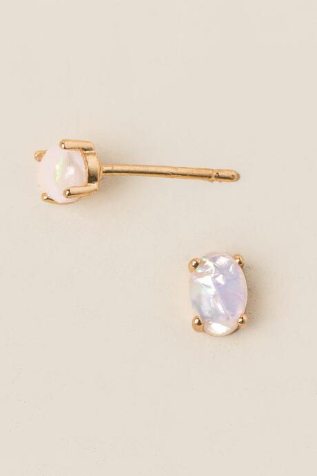 Francesca's Meredith Opal Stud Earring - Iridescent