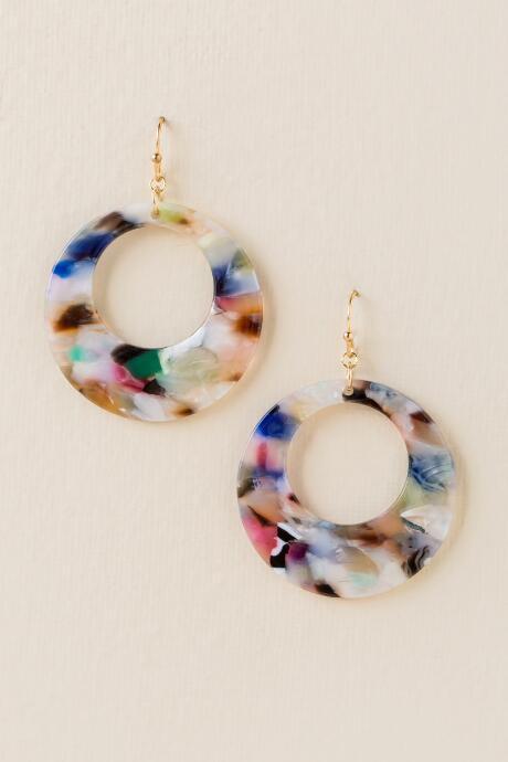 Francesca's Cianna Marbled Resin Earrings - Multi