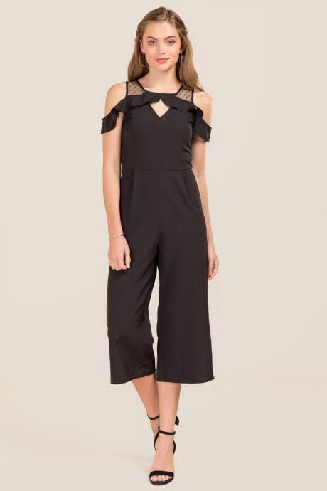 Blue Rain Valeria Cold Shoulder Jumpsuit - Black