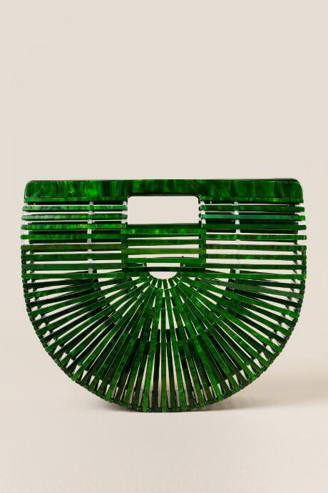 Francesca's Zion High End Marbled Resin Clutch - Green