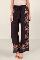 Francesca's Tatiana Floral Palazzo Pants - Black