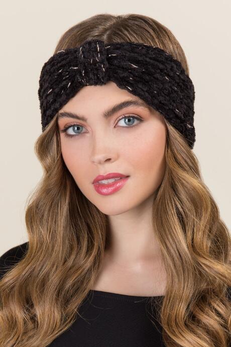 Francesca's Kortney Chenille Turban Earband - Black