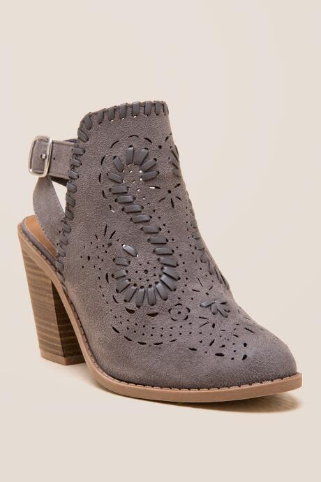 Sugar Realness Open Back Bootie - Gray