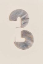 Francesca's Macie Marbled Hoop Earring - Gray