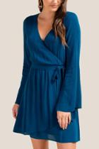 Francesca Inchess Jennie Bell Sleeve Wrap Dress - Dark Teal