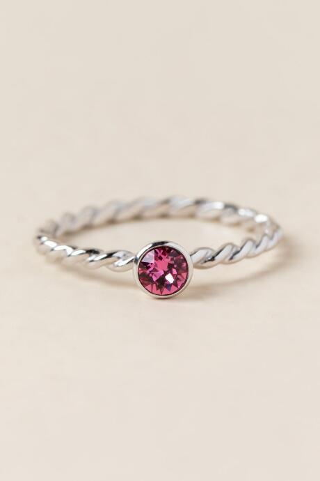 Francesca Inchess October Swarovski Birthstone Ring - Pink