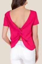 Francesca's Rooney Twist Back Top - Fuchsia