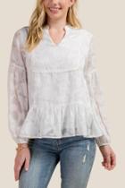 Francesca's Every Burn Out Velvet Blouse - Ivory