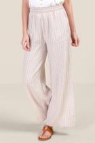 Francesca's Diana Striped Palazzo Pants - Sand