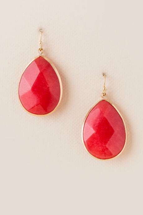 Francesca's Game Day Large Teardrop In Garnet - Garnet