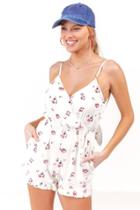 Avalon Apparel Group, Llc Luna Floral Ruffle Romper - Ivory