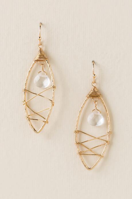 Francesca's Ella Wire Wrapped Earrings - Gold
