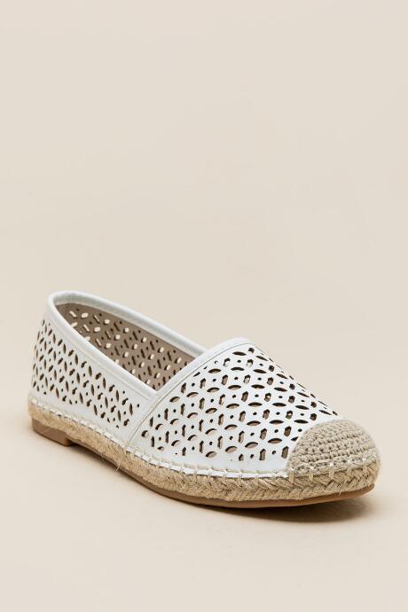 Wanted Mosaiic Laser Cut Espadrille - White