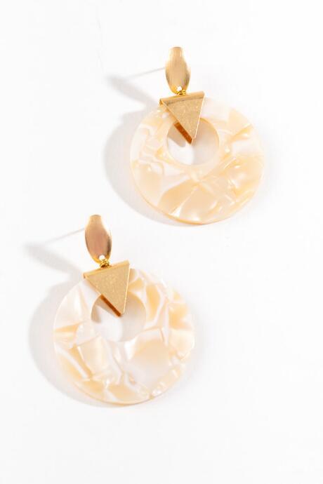 Francesca's Carolina Circle Drop Earrings - Ivory