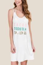 Francesca's Tacos Tequila Tanlines Swim Cover-up - White