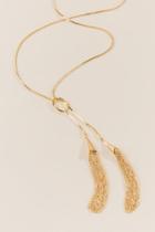 Francesca's Claire Tassel Knot Necklace - Gold