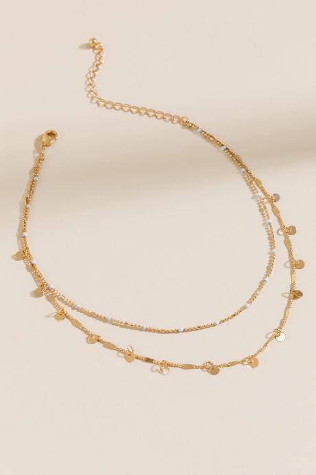 Francesca's Reese Delicate Coin Necklace - White