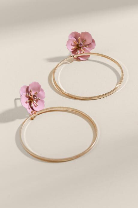 Francesca's Raelynn Floral Earrings - Blush