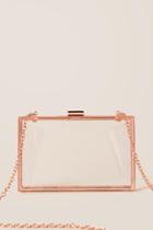 Francesca's Diane Clear Clutch Crossbody - Rose