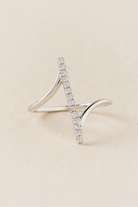 Francesca's Sophia Crystal Bar Ring - Silver