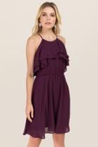 Francesca's Langley Ruffle A-line Dress - Purple