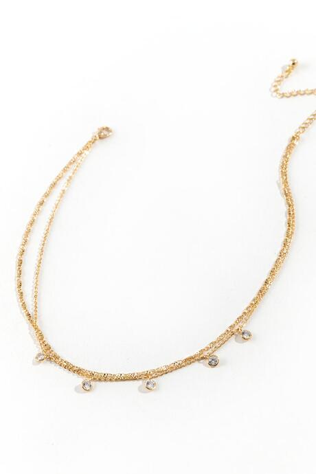 Francesca's Elaine Cz Drop Necklace - Gold
